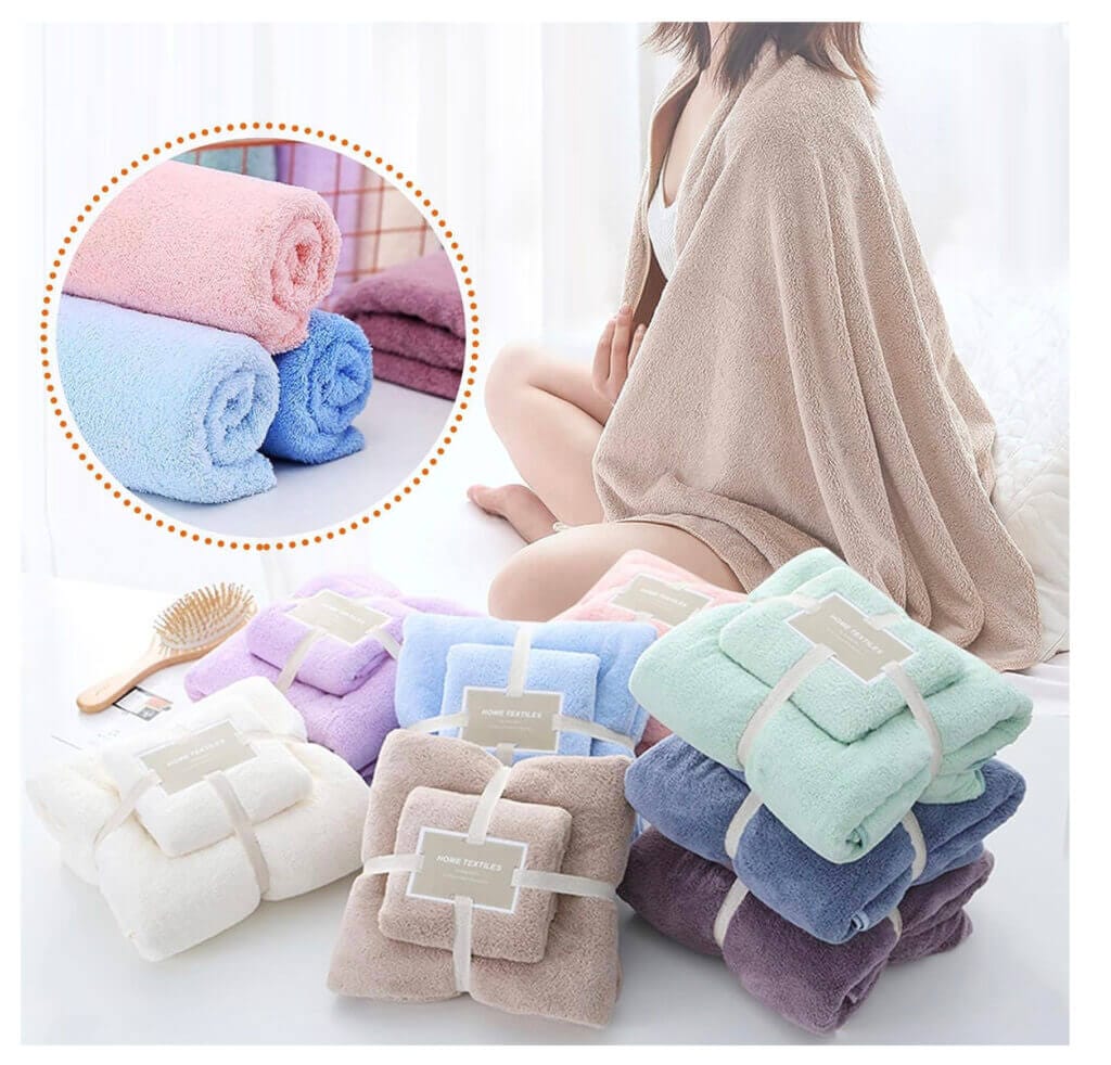 2-teiliges Badetuch-Set – 50% Rabatt