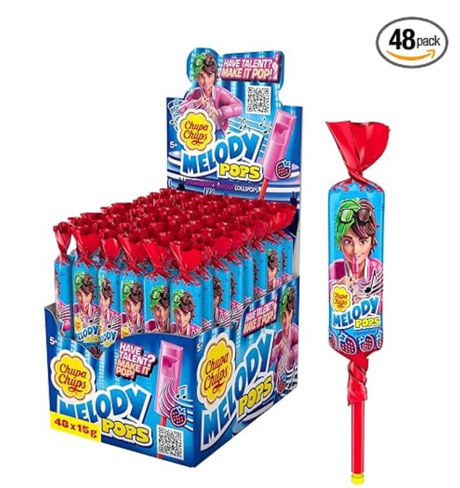 Chupa Chups Melody Pops Erdbeere 48 Stück – 50% Rabatt