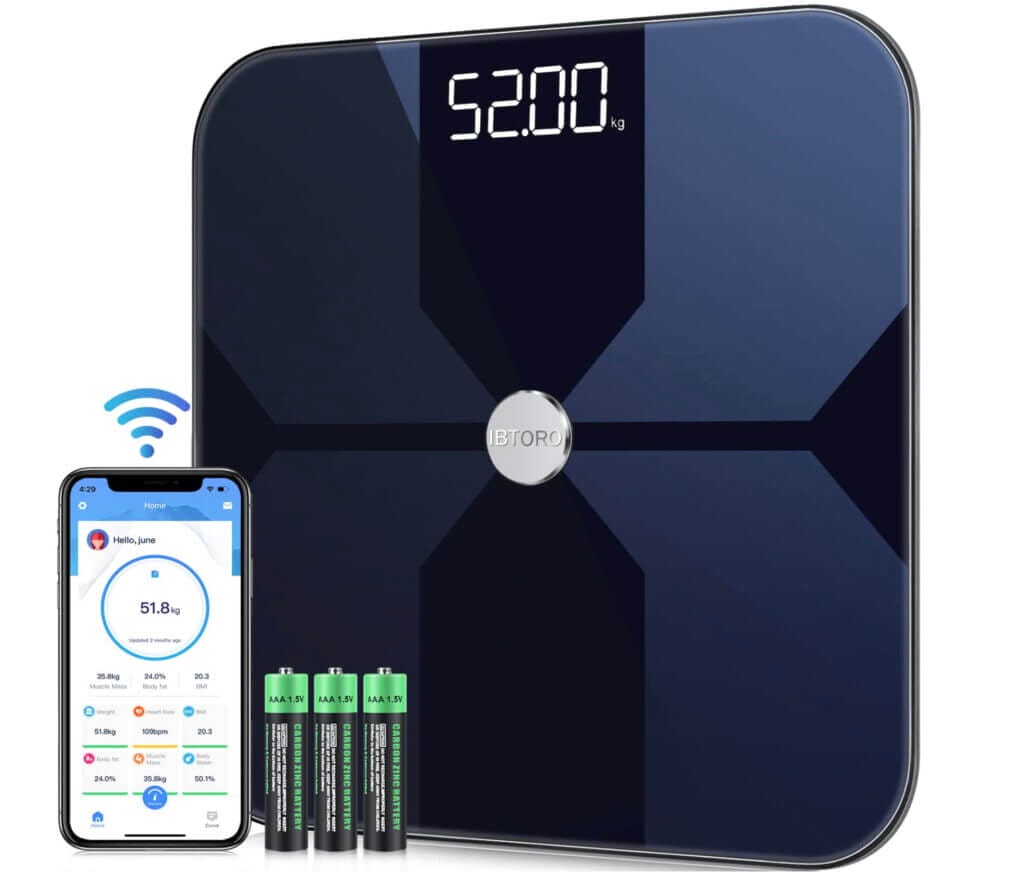 IBTORO Körperfettwaage mit WLAN und Bluetooth – 50% Rabatt