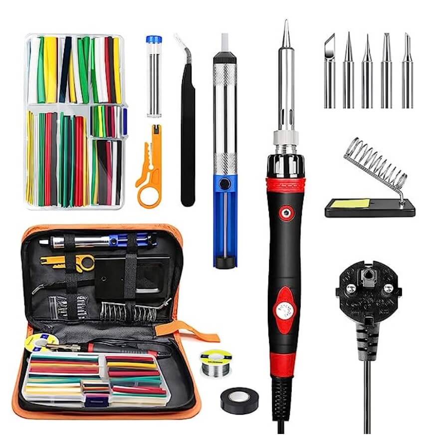Lötkolben Set, 60W  mit Einstellbarer Temperatur, 140 Teile – 50% Rabatt