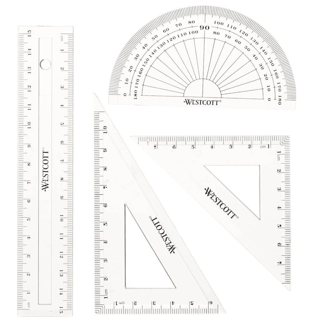 Schnapper: Westcott E-10303 00 Mathe-Set, 4-teilig, Kunststoff transparent – 74% Rabatt