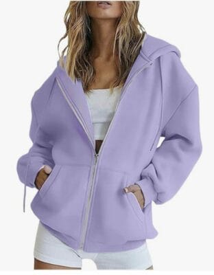 Damen Sweatshirtjacke helllila