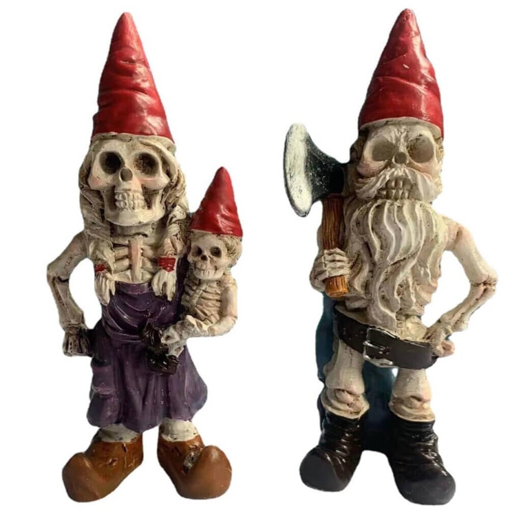 Lustige Zwergskelett-Gartenfiguren – 50% Rabatt