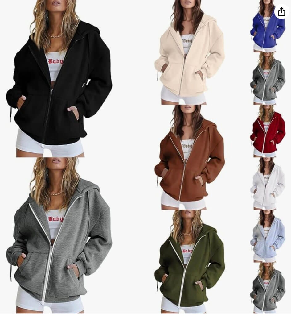 POIUIYQA Damen Kapuzenjacke – 50% Rabatt