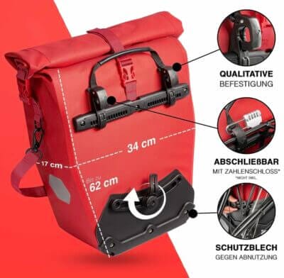 Valkental 2in1 Fahrradtasche aus recyceltem Plastik1