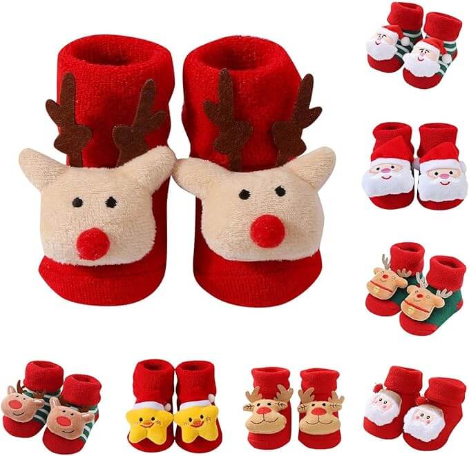 Weihnachtliche Babysocken – 50% Rabatt