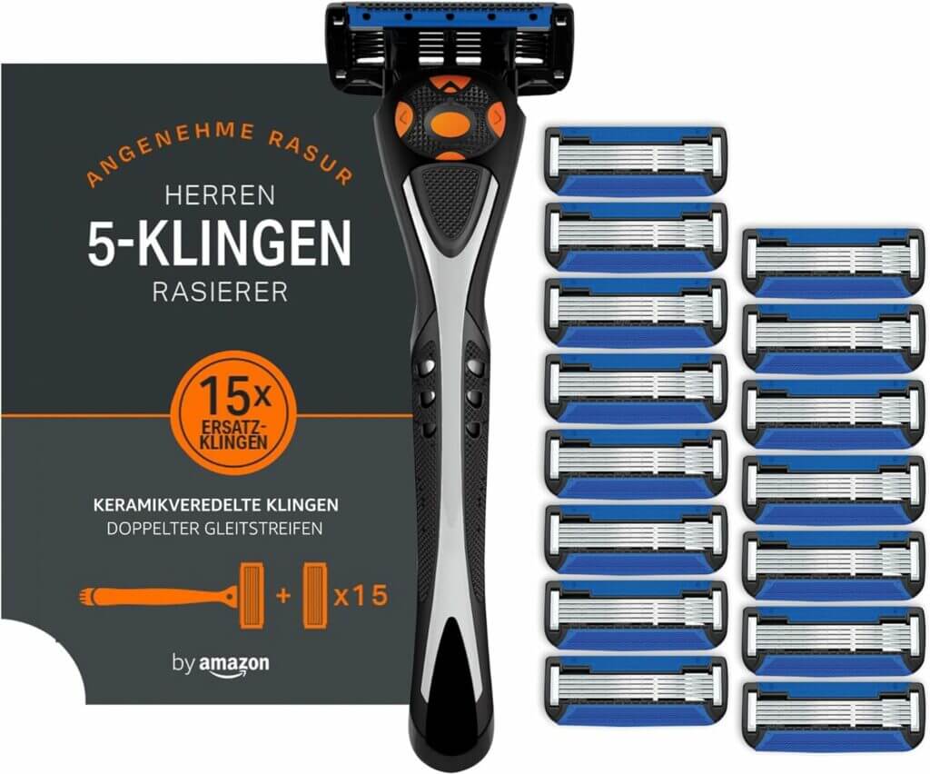 by Amazon Herrenrasierer mit 5-fach-Klinge + 16 Ersatzklingen – 47% Rabatt