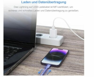 iPhone Ladegerät und Ladekabel im Doppelpack Mit diesem 2er-Pack hast du immer ein Ladegerät und Kabel zur Hand, egal wo du bist.