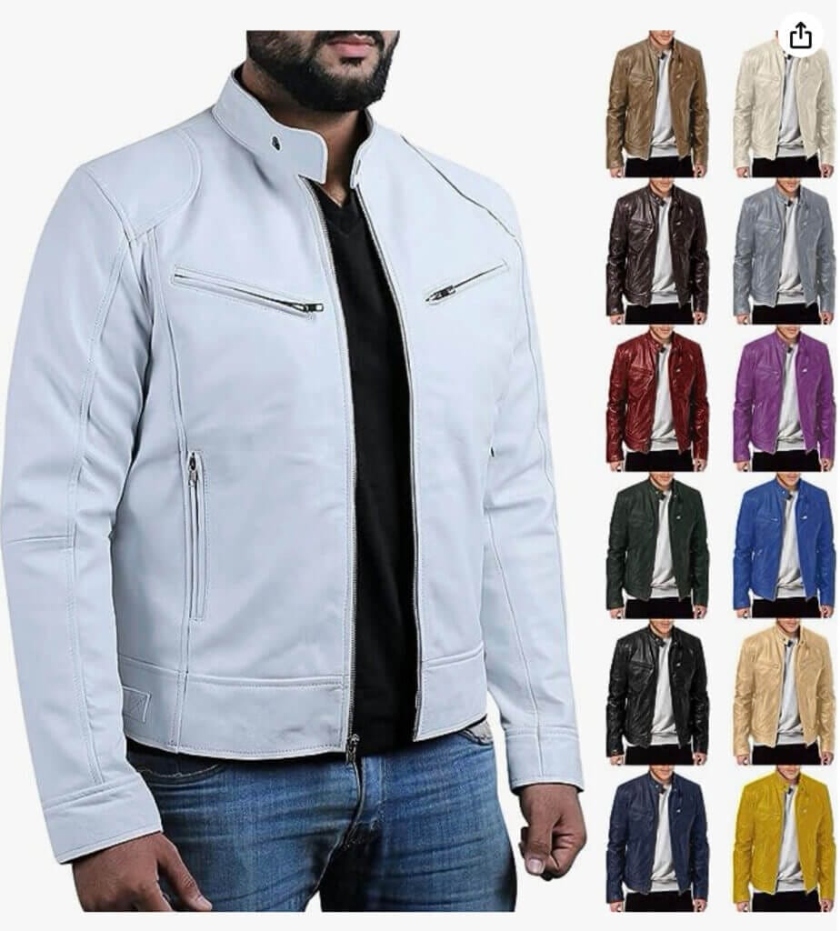 Herren Kunst-Lederjacke – 50% Rabatt