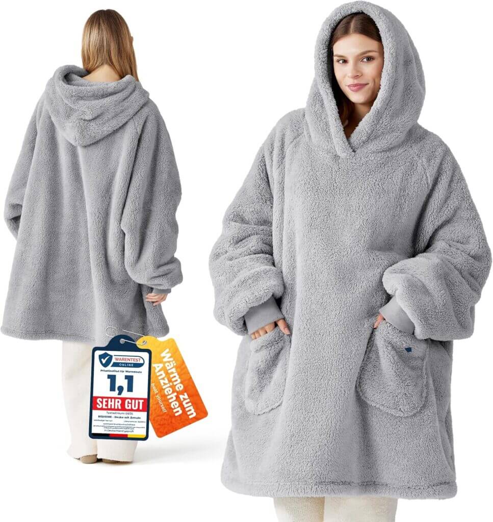 Bedsure Hoodie Decke mit Ärmeln in vielen Farben – 34% Rabatt