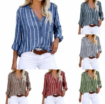 Damen Bluse mit Streifen - 50% Rabatt 3 Bluse