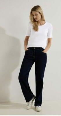 Cecil T-Shirt Basic Shirt in Weiß