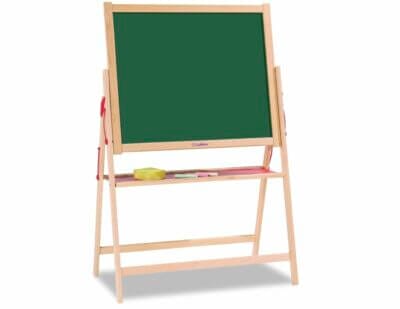 Eichhorn – Magnettafel – Kindertafel mit 10 Kreiden und Schwamm zweiseitig beschreibbar mit Ablage drehbar Standtafel fuer Kinder ab 3 Jahren