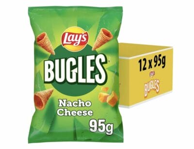 Lay´s Bugles Nacho Cheese – Herzhafter Mais Snack mit Kaese Geschmack 12 x 95 g