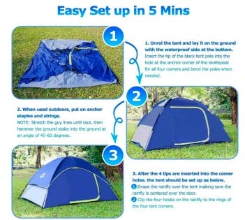 PUREBOX Campingzelt Leichtes Zelt 2
