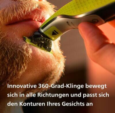 Philips OneBlade 360 Face – Elektrischer Bartschneider und Rasierer zum Trimmen1
