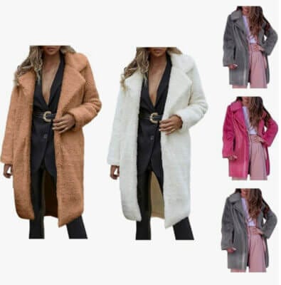 Damen Plüsch Mantel - 50% Rabatt 3 Plüsch Mantel