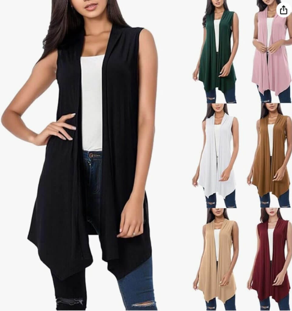 Ärmellose Strickjacke – 50% Rabatt