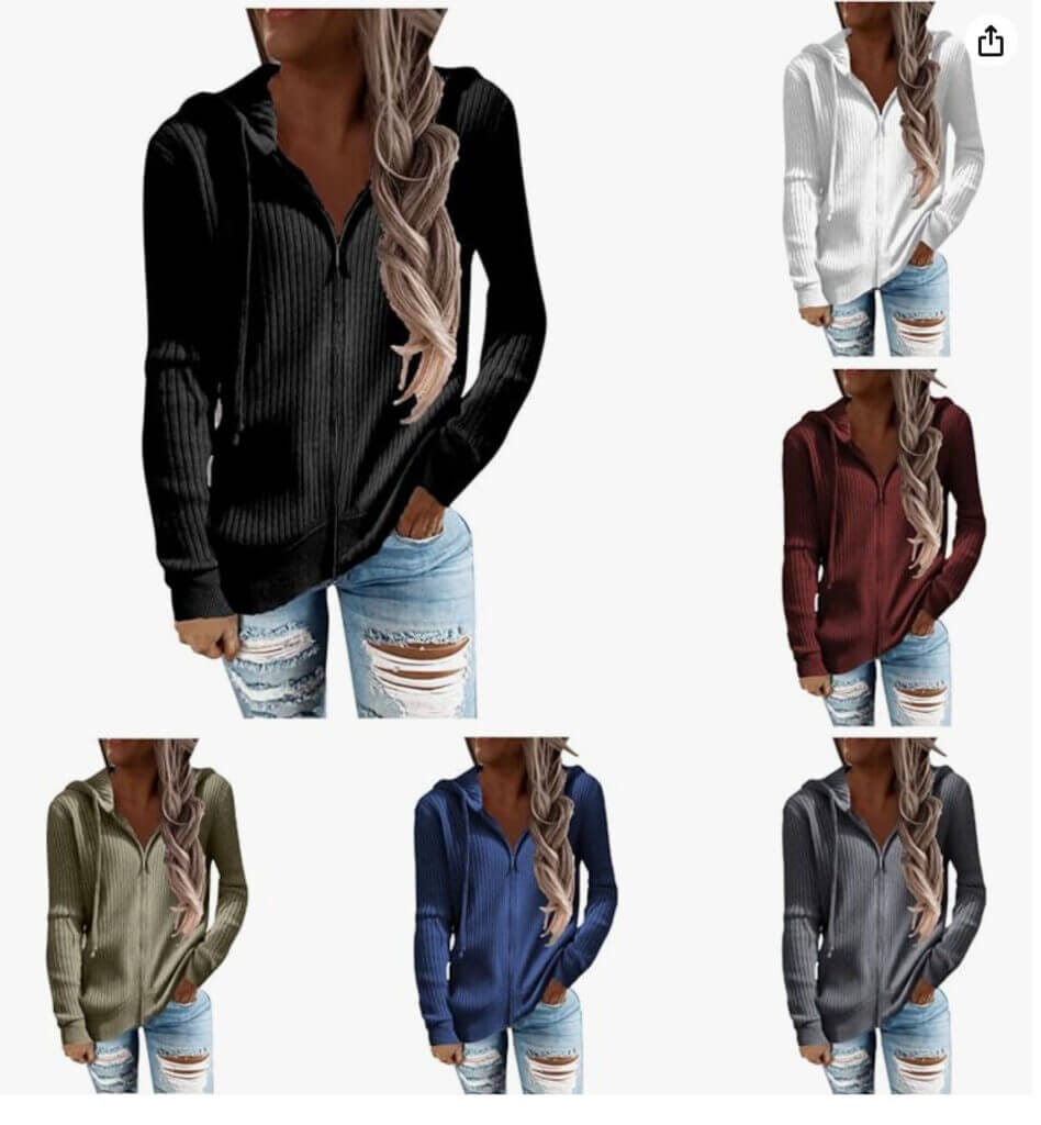 Damen Sweatshirtjacke – 50% Rabatt