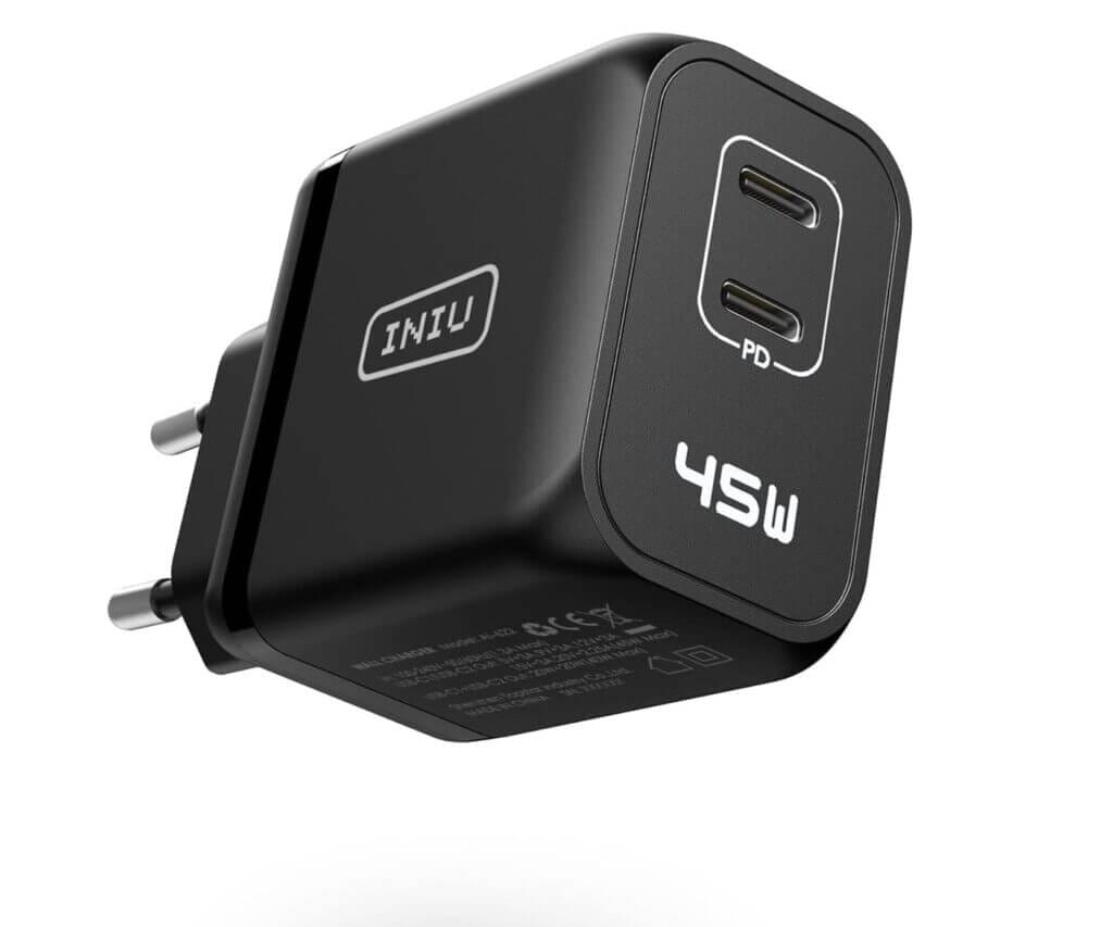 INIU USB-C Schnellladegerät mit 45W und 2 Ports – 66% Rabatt
