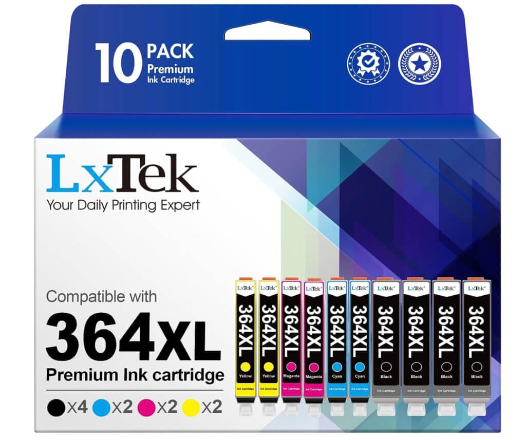 LxTek Tintenpatrone (Schwarz, Cyan, Magenta, Gelb, 10er-Pack) – 27% Rabatt