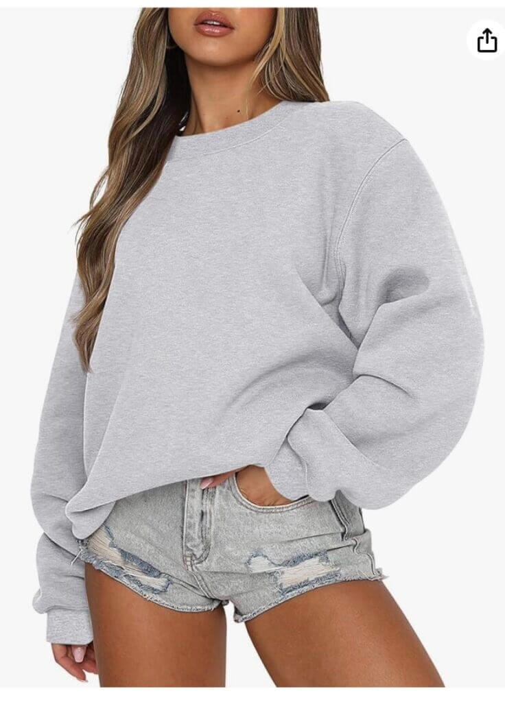 CSKJ Oversize Pullover Damen in der Farbe grau – 60% Rabatt