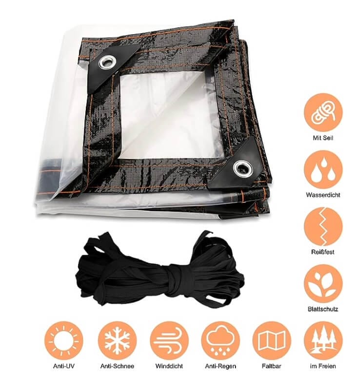 Wetterfeste Transparente Abdeckplane – 30% Rabatt