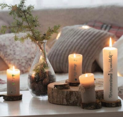 Weihnachtskerzen Aufkleber - 30% Rabatt 4 Weihnachtskerzen Aufkleber