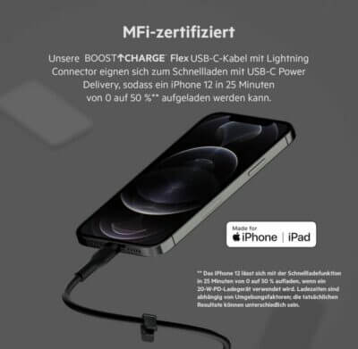 Belkin BoostCharge Flex Silikon-USB-C Lightning-Kabel - 40% Rabatt 4 Belkin BoostCharge Flex S1