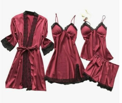Damen Pyjama Set (4-teilig) - 50% Rabatt 4 Damen Pyjama Set