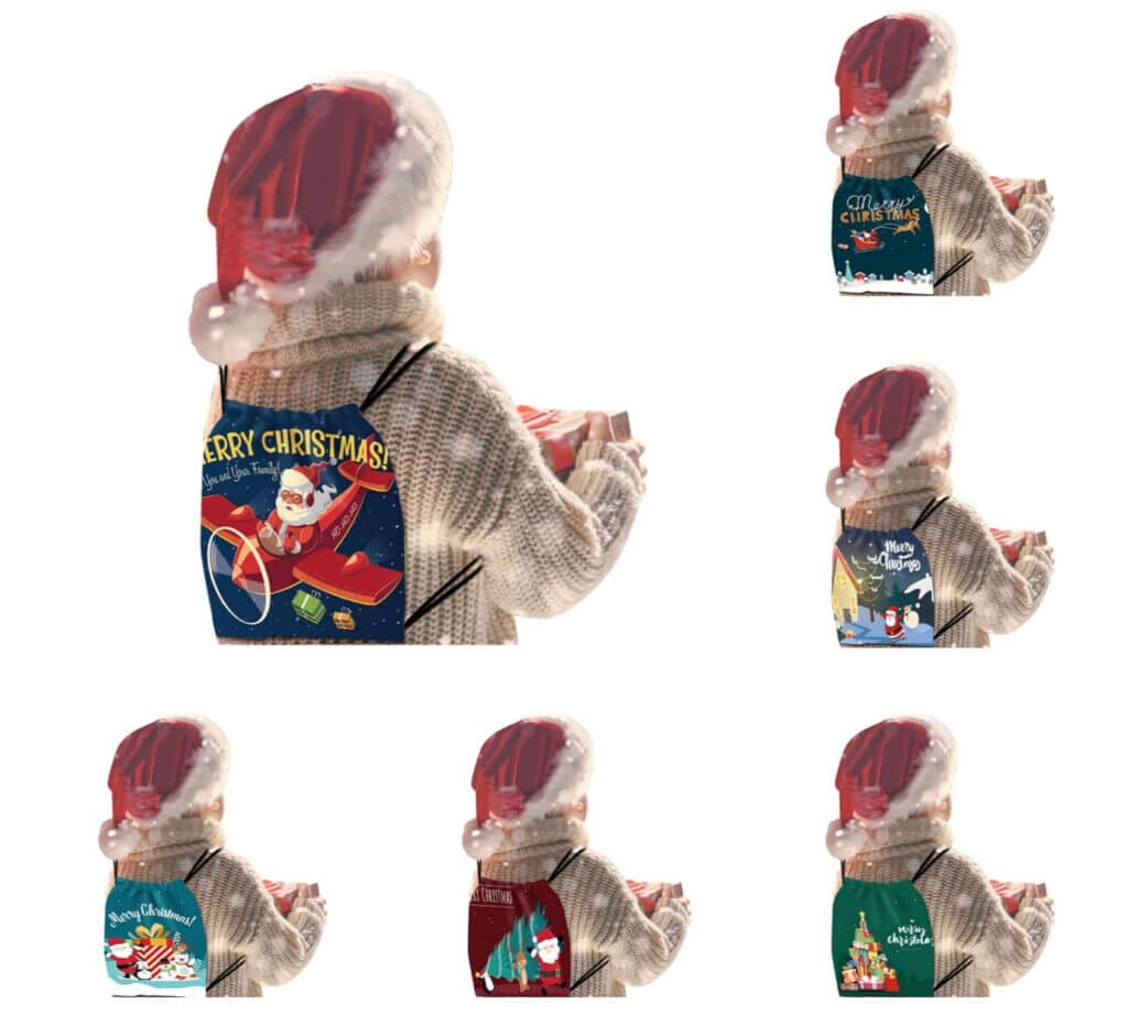 Weihnachts-Turnbeutel mit Kordelzug – 50% Rabatt