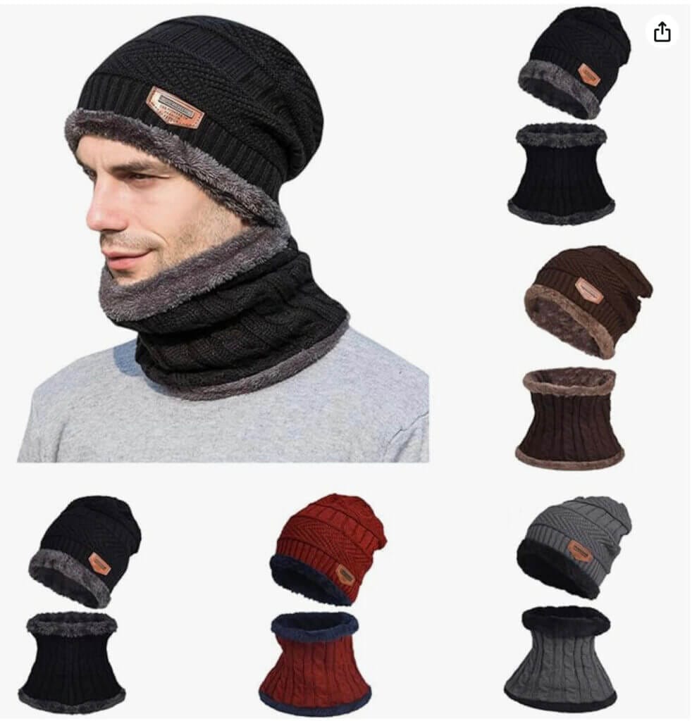 Unisex Wintermütze Schal Set – 50% Rabatt