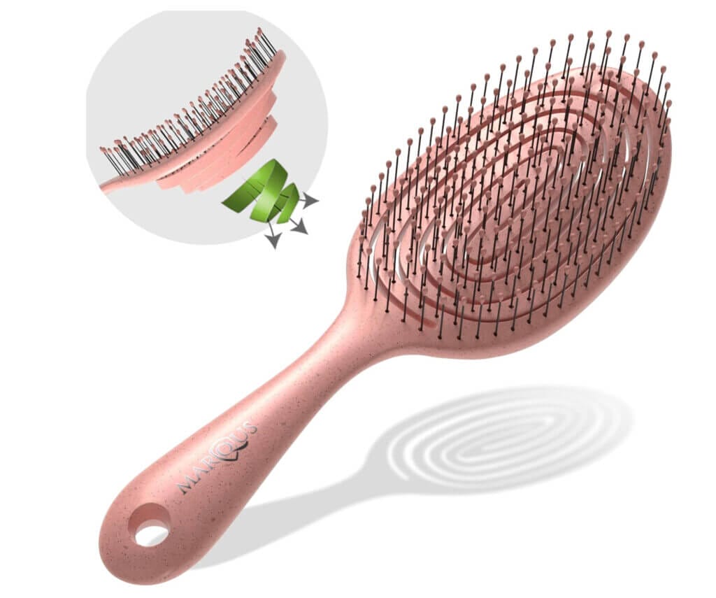 marQus Bio Haarbürste ohne Ziepen mit einzigartiger Doppelspiralfeder – 20% Rabatt