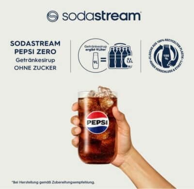 SodaStream Sirup Pepsi Zero Getränkesirup im Glas