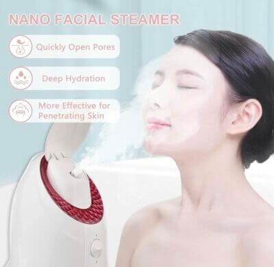 Gesichtssauna Gesichtsdampfer Professional Nano Ionen Warmer Nebel Gesichtsbefeuchter UV Gefilterter Dampf1