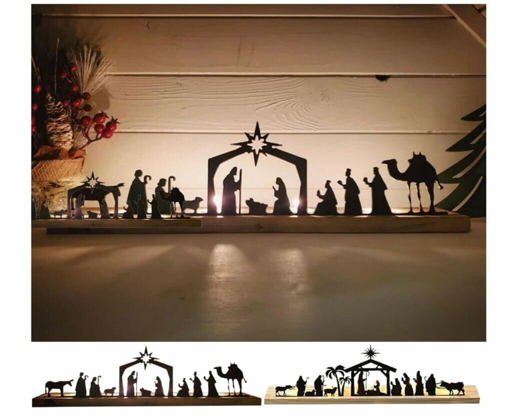 Weihnachtskrippe Aus Resin - Religiöses Figurenset Für Sideboard & Fensterbank