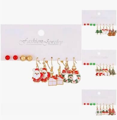 NZDFH 5 Paar Weihnachten Ohrstecker