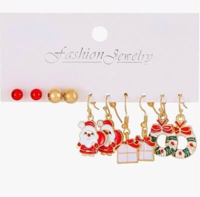 NZDFH 5 Paar Weihnachten Ohrstecker 1