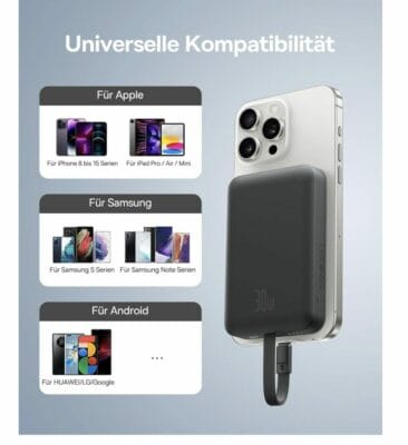 Baseus Magsafe Powerbank: Zuverlässige Aufladung für iPhone 15/14/13/12 Serie. Kompakt, leistungsstark, magnetisch - Jetzt kaufen!