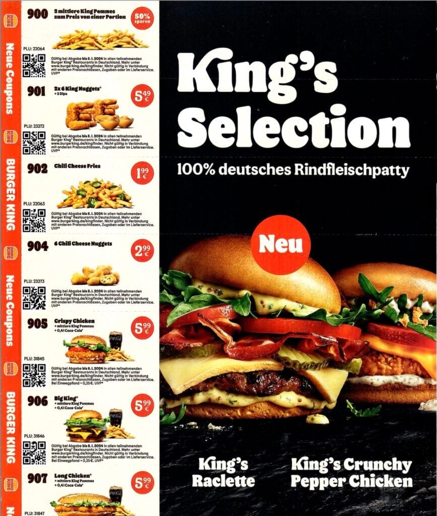 Jetzt sparen, Burger King Coupons und Gutscheine, auch als PDF zum