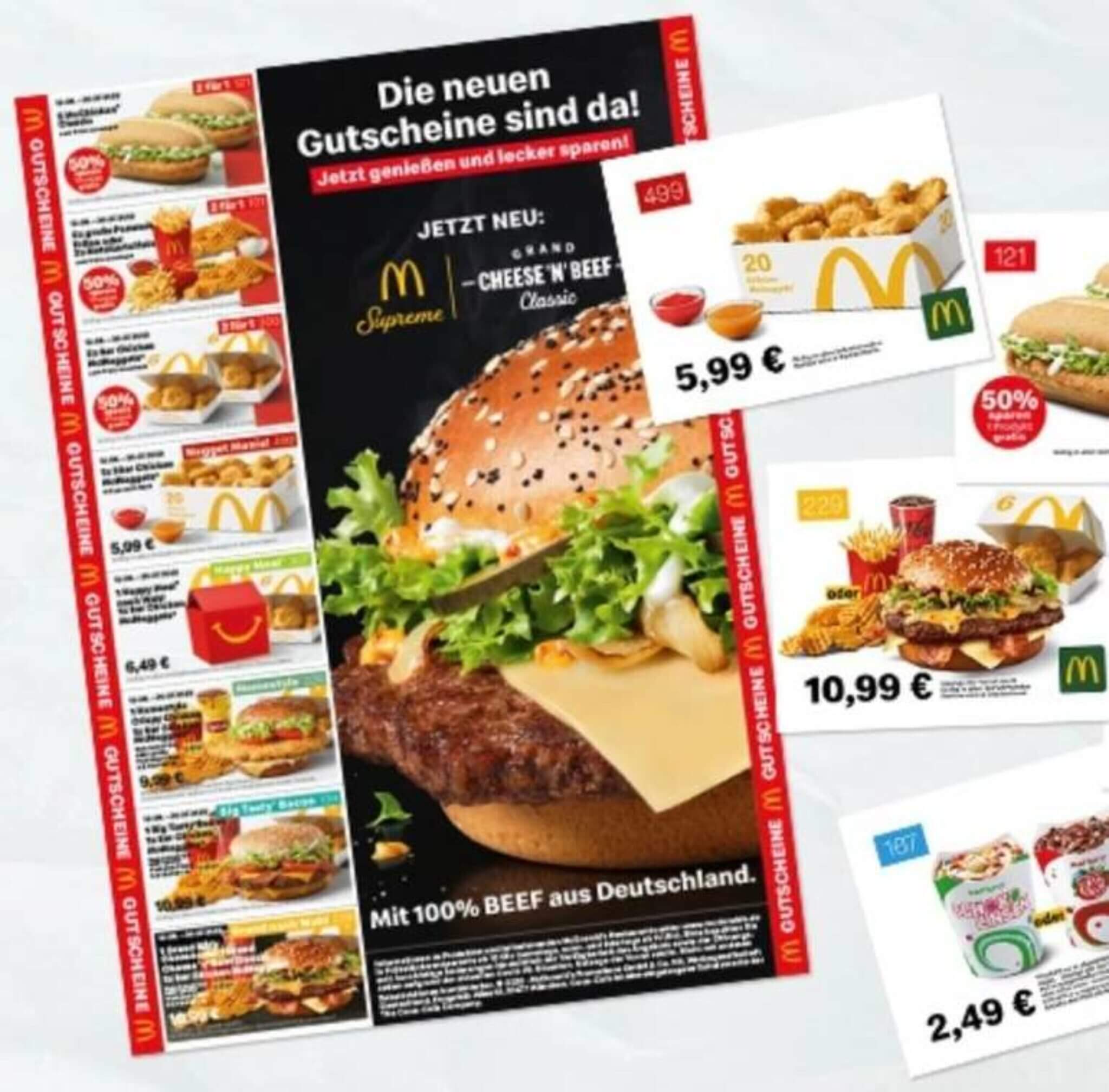 McDonald's Gutscheine 2024 auch als PDF zum ausdrucken Hottip Schnäppchen