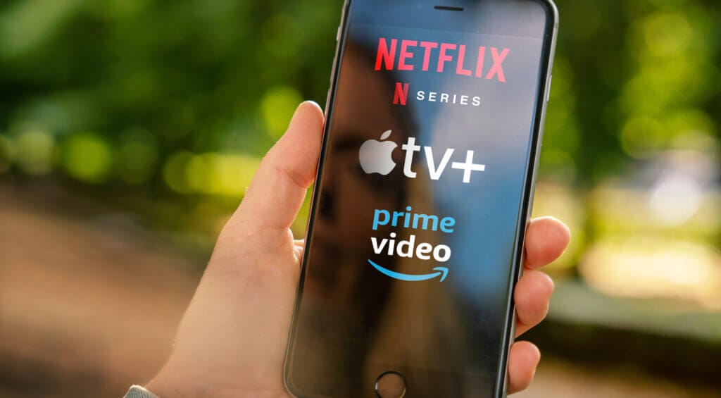 Streaming Plattformen wie Netflix, Prime Video und Apple