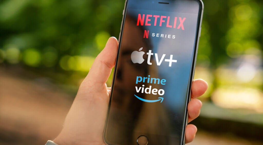 Streaming Plattformen wie Netflix, Prime Video und Apple
