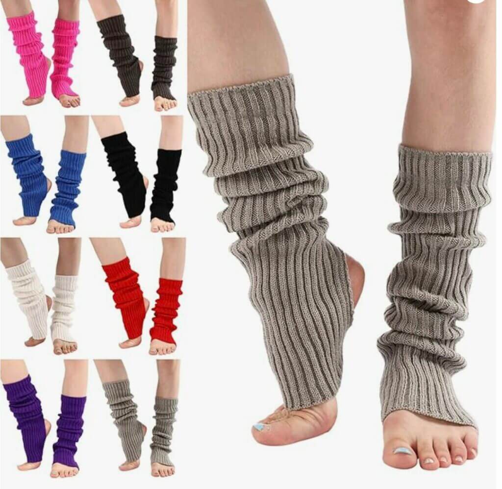 2 Paar Damen Stulpen - Weiche Strick-Stulpen Für Den Winter | Schwarz & Weiß, Elastisch & Warm