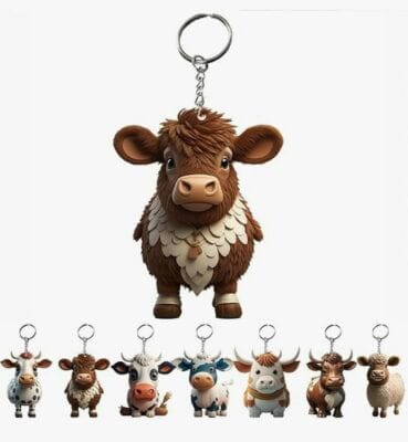 Schlüsselanhänger Kuh in verschiedenen Motiven