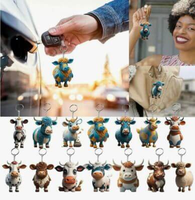 Individueller Schlüsselanhänger Kuh