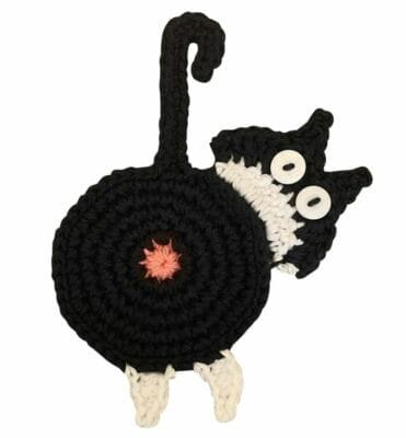 Katzenliebhaber Geschenkset: Stilvolle Glasuntersetzer mit handgewebten Katzenmotiven. Perfektes Geschenk für Katzenliebhaber!