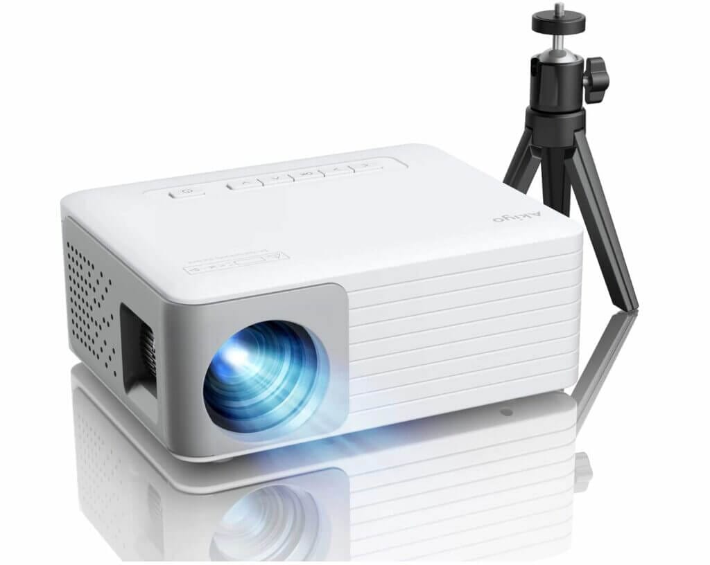 AKIYO Mini Beamer mit Stativ – 53% Rabatt