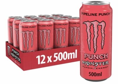 Monster Energy Pipeline Punch: Exotischer Punsch-Geschmack mit Maracuja, Orange, Guave, 12x500ml Dosen für Energie und Erfrischung.