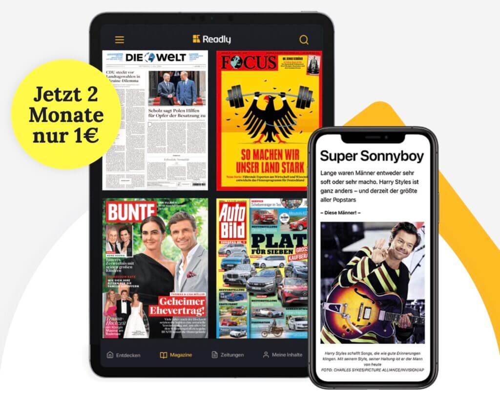 Sommerangebot: Alle Zeitungen und Zeitschriften mit Readly 2 Monate für 0,99 € lesen